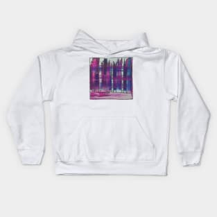 Liminal Space II Magenta and Violet Abstraction Kids Hoodie